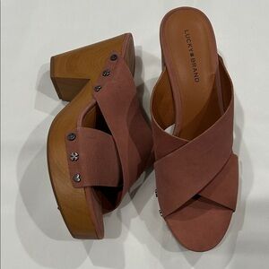 Lucky Brand Women's Mauve Cross-Strap Mules